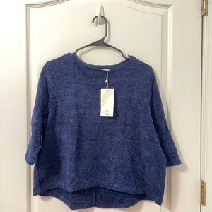 Zara comfy navy top. Size s. New with tags